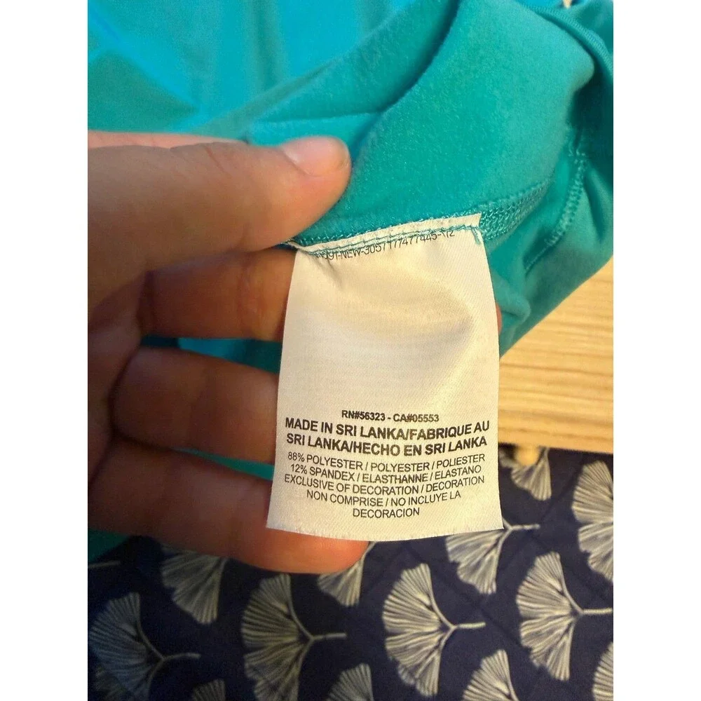 Nike Pro Dri-FIT Womens L Teal Cowl Neck Long Sleeve Thumbhole Running Top